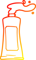 warm gradient line drawing of a cartoon cream in tube png