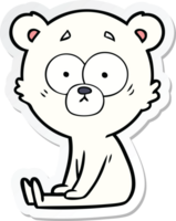 sticker of a nervous polar bear cartoon png