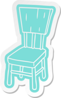 dessin animé autocollant de une en bois chaise png