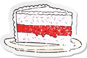 retro distressed sticker of a cartoon cake png