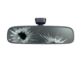 Broken rear view mirror, transparent background png