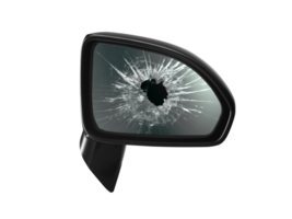 Broken rear view mirror, transparent background png