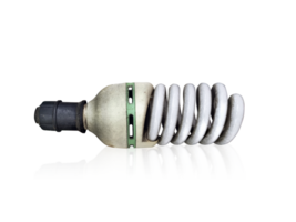 Old technology and wasting electricity, burned out light bulb, transparent background png