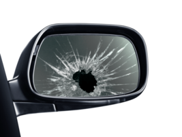 Broken rear view mirror, transparent background png