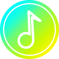 musical note circular icon with cool gradient finish png