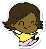 sticker of a cartoon friendly girl png