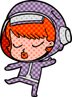 cartoon pretty astronaut girl dancing png