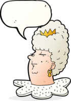 cartoon queen's head with speech bubble png