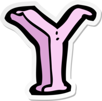sticker of a cartoon letter Y png