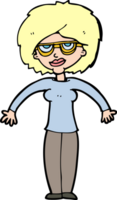 cartoon woman shrugging shoulders png