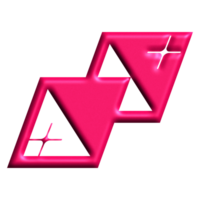 Pink Metallic Y2K Abstract Element png