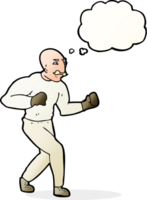 cartoon victorian boxer with thought bubble png