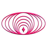 Pink Metallic Y2K Abstract Element png