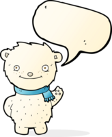 caricatura, lindo, oso polar, con, burbuja del discurso png