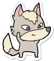 pegatina de un lobo de dibujos animados amistoso png