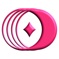 Pink Metallic Y2K Abstract Element png