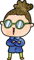 cartoon woman wearing spectacles png