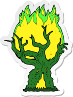 sticker of a cartoon spooky old tree png