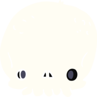 flat color style cartoon skull png