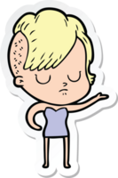 sticker of a cartoon woman png