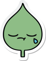 sticker of a cute cartoon expressional leaf png