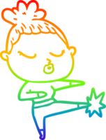 arcobaleno pendenza linea disegno di un' cartone animato calma donna png