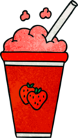 mano disegnato strambo cartone animato fragola frappè png