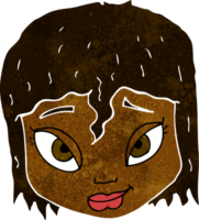 visage féminin de dessin animé png