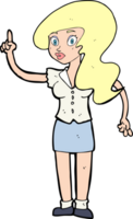 cartoon pretty woman with idea png