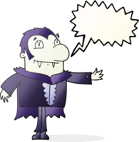 main tiré discours bulle dessin animé vampire png