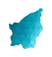 illustration with simplified blue silhouette of San Marino map. Polygonal triangular style. White background. vector