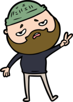 dessin animé homme inquiet avec barbe png