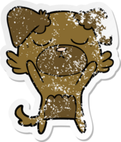 distressed sticker of a cute cartoon dog png