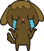 cachorro bonito dos desenhos animados chorando png