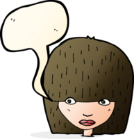 cartoon staring woman with speech bubble png