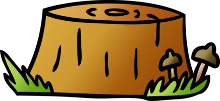 hand drawn gradient cartoon doodle of a tree log png