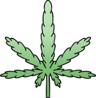 gradient shaded quirky cartoon marijuana png