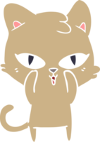 gatto cartone animato in stile piatto a colori png