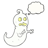 hand drawn thought bubble cartoon ghost png
