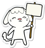 sticker of a happy cartoon dog png