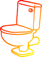 warm Gradient Linie Zeichnung von ein Karikatur golden Toilette png