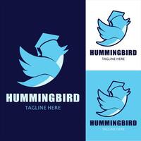 bird logo design like Twitter with a graduation gown vector