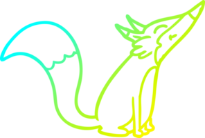 du froid pente ligne dessin de une dessin animé Arctique Renard png