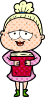 cartoon happy old lady png