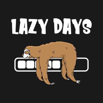 Illustration of a sloth lying down to commemorate Lazy Day vector