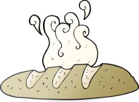 mano dibujado dibujos animados pan de un pan png