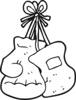 hand drawn black and white cartoon boxing gloves png