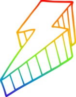 Regenbogen Gradient Linie Zeichnung von ein Karikatur dekorativ Blitz Bolzen png