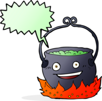 cartoon witch's cauldron with speech bubble png