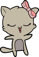 gato de dibujos animados con lazo en la cabeza png